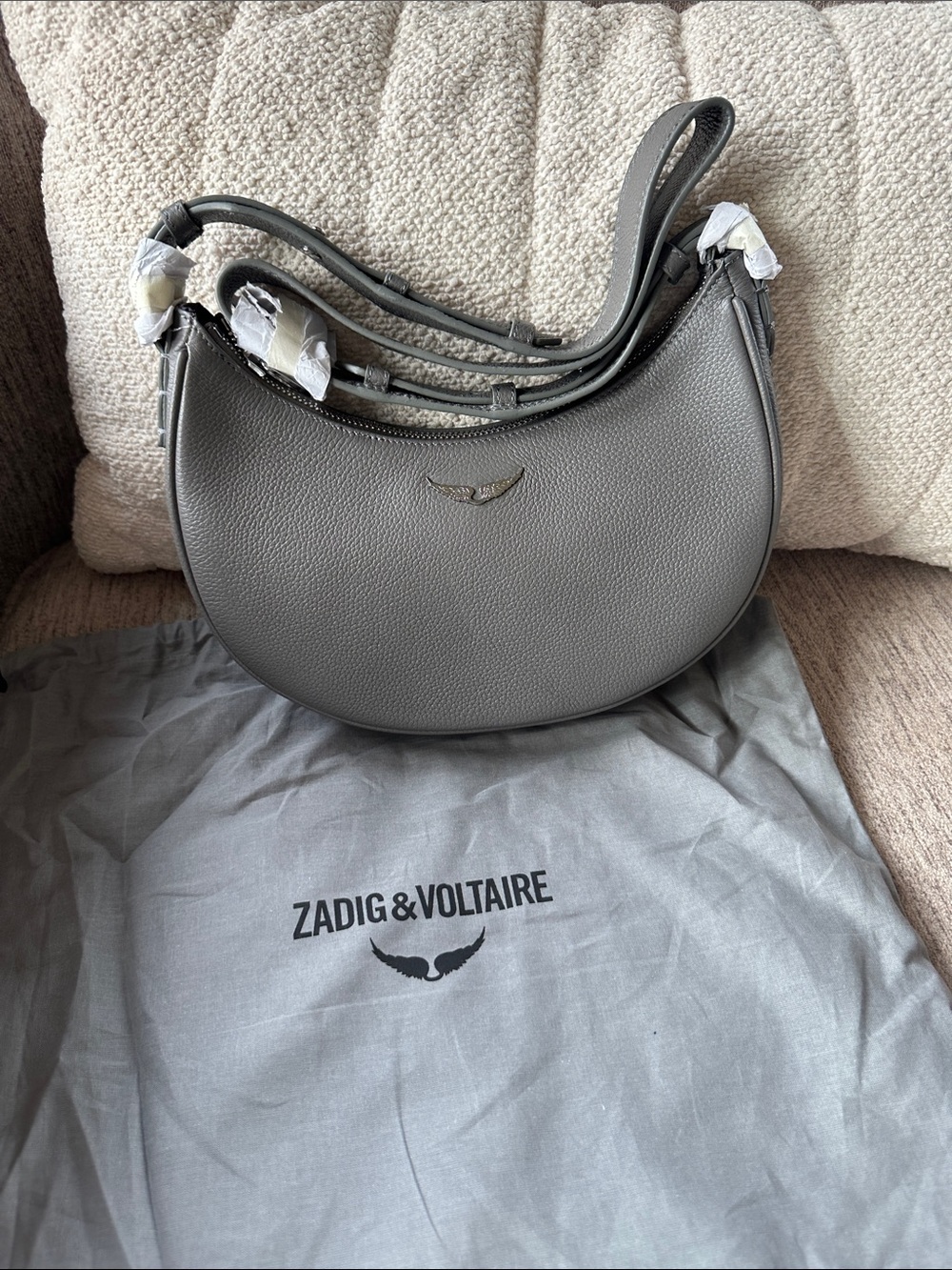 Zadig &. Voltaire Moonvibe Grained Leather crossbody bag. - Picture 6 of 10